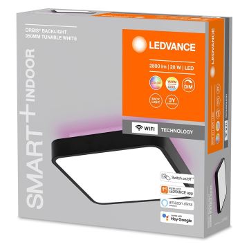 Ledvance - Iluminação de teto LED RGBW com regulação SMART+ ORBIS LED/28W/230V 3000-6500K Wi-Fi black