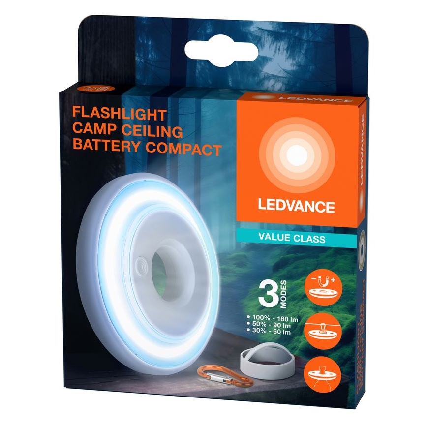 Ledvance - Iluminação LED com regulação FLASHLIGHT CAMP LED/2,2W/3xAAA