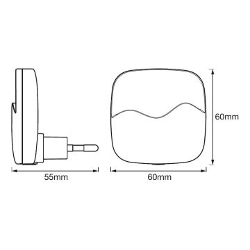 Ledvance - Iluminação noturna de tomada LED com sensor LUNETTA LED/0,5W/230V 3000K