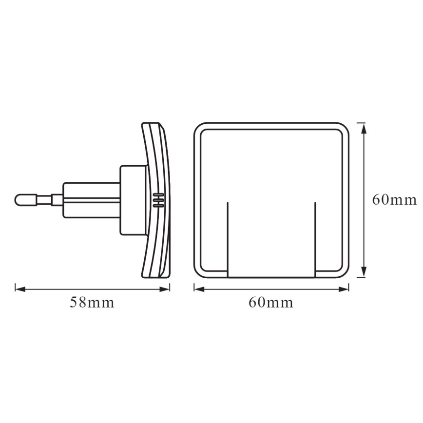 Ledvance - Iluminação noturna LED com sensor LUNETTA LED/0,3W/230V 3000K