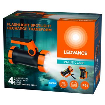 Ledvance - Lanterna recarregável LED com power bank FLASHLIGHT LED/3W/5V IP64 2400mAh