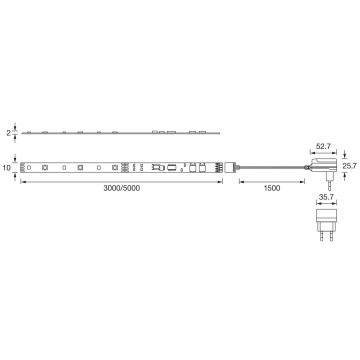 Ledvance - Tira LED RGBW com regulação FLEX 5m LED/14W/230V + controlo remoto