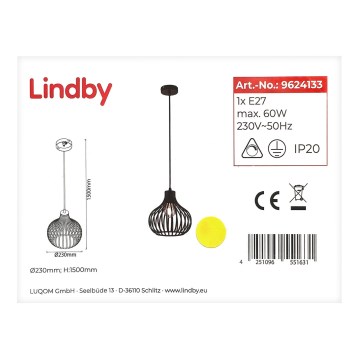 Lindby - Candelabro suspenso FRANCES 1xE27/60W/230V