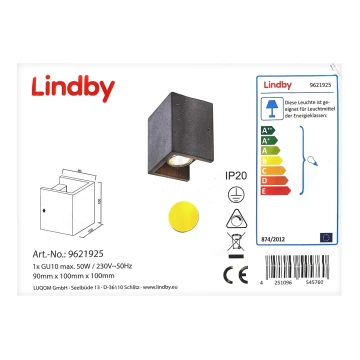 Lindby - Iluminação de parede GERDA 1xGU10/50W/230V