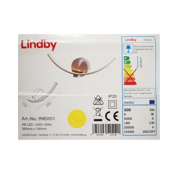 Lindby - Iluminação de parede LED IVEN LED/7W/230V