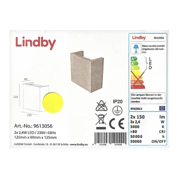 Lindby - Iluminação de parede LED YVA 2xLED/2,4W/230V