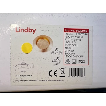 Lindby - Iluminação de teto LED KETI LED/12W/230V