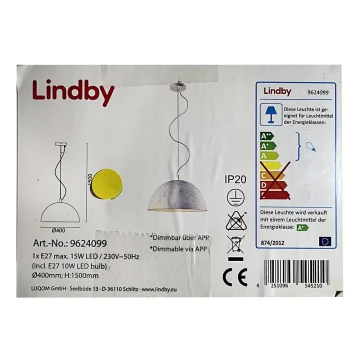 Lindby - LED RGB Candelabro suspenso com regulação CAROLLE LED/10W/230V Wi-Fi Tuya