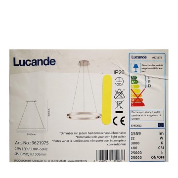 Lucande - Candelabro suspenso LED com regulação LYANI LED/20,5W/230V