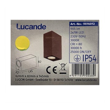 Lucande - Iluminação de parede exterior LED TAVI 2xLED/7W/230V IP54