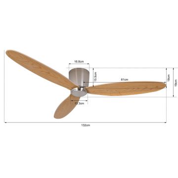 Lucci air 210519 - Ventoinha de teto AIRFUSION RADAR cromado/madeira + comando