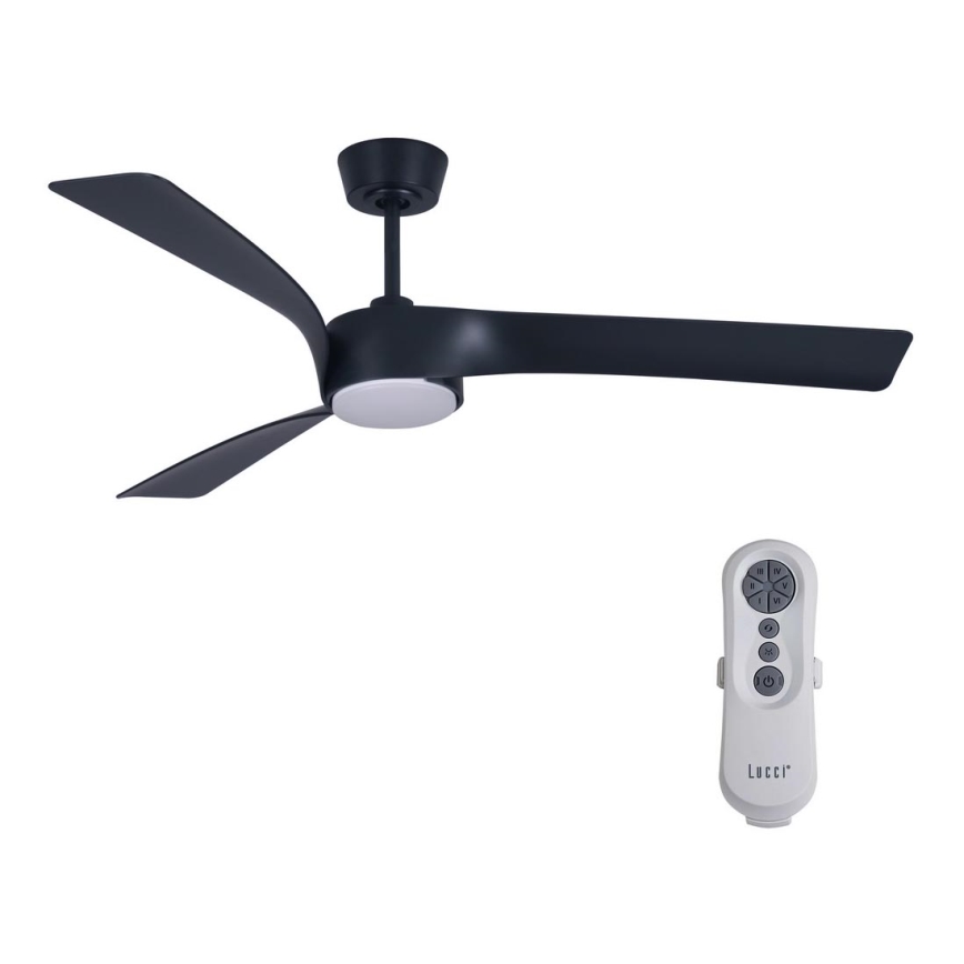 Lucci air 213358 - Ventoinha de teto LED com regulação LINE 1xGX53/12W/230V preta + controlo remoto