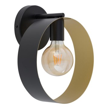 Luz de parede HAPPY 1xE27/60W/230V preto antigo/dourado