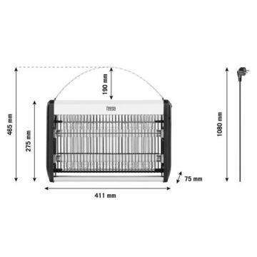 Máquina elétrica para matar insetos 2x10W/230V 80m2