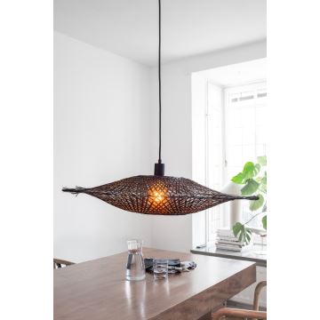 Markslöjd 108671 - Candeeiro suspenso KUMO 1xE27/40W/230V preto/bambu