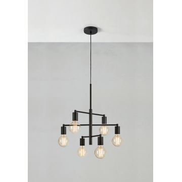 Markslöjd 108717 - Candeeiro suspenso CIELO 6xE27/40W/230V preto