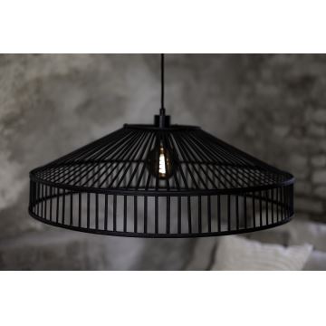 Markslöjd 108782 - Candeeiro suspenso TAPA 1xE27/40W/230V preto/bambu