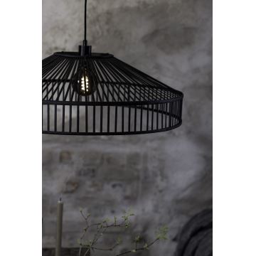 Markslöjd 108782 - Candeeiro suspenso TAPA 1xE27/40W/230V preto/bambu