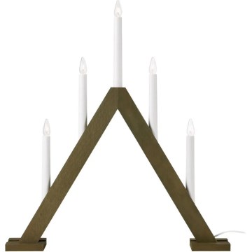 Markslöjd 706224 - Castiçal de Natal ARIELE 5xE10/3W/230V pinho/castanho