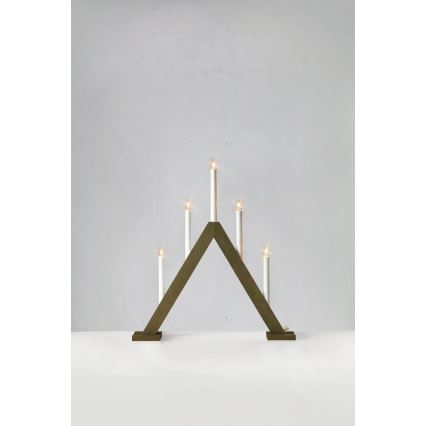 Markslöjd 706224 - Castiçal de Natal ARIELE 5xE10/3W/230V pinho/castanho