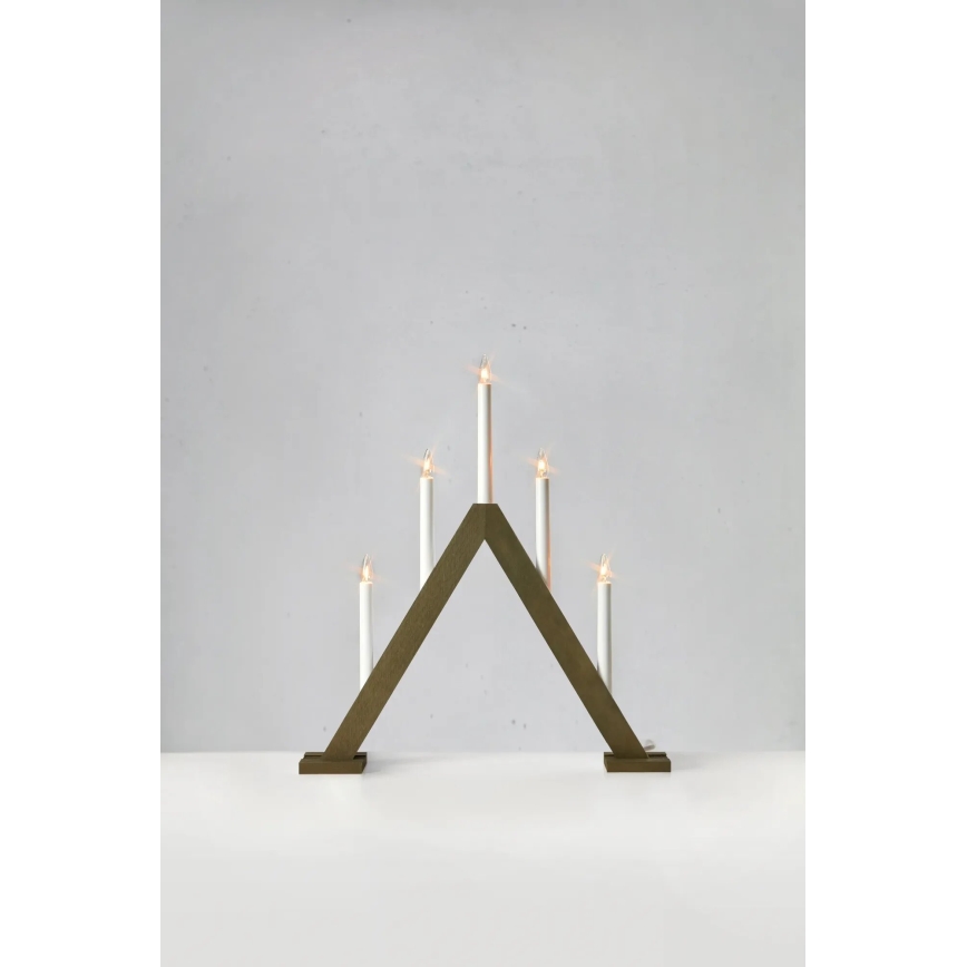 Markslöjd 706224 - Castiçal de Natal ARIELE 5xE10/3W/230V pinho/castanho