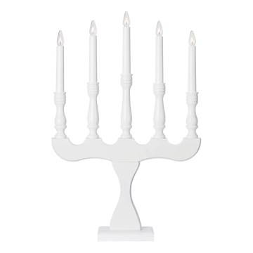 Markslöjd 706278 - Candelabro de Natal SVANEHOLM 5xE10/3W/230V pinho/branco