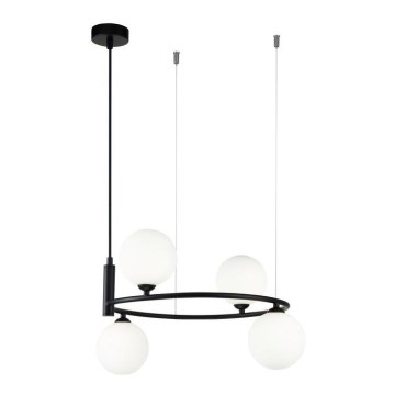 Maytoni MOD013PL-04B - Candelabro suspenso RING 4xG9/25W/230V preto