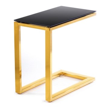 Mesa de apoio STIVAR 51x50 cm dourado/preto