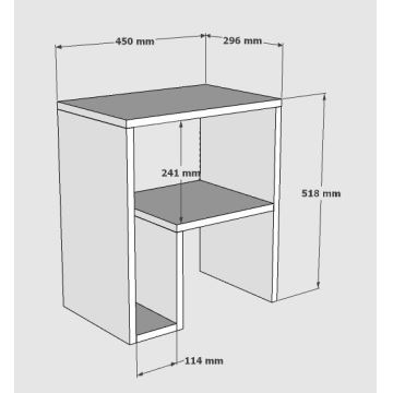 Mesa de apoio YEPA 52x45 cm branco