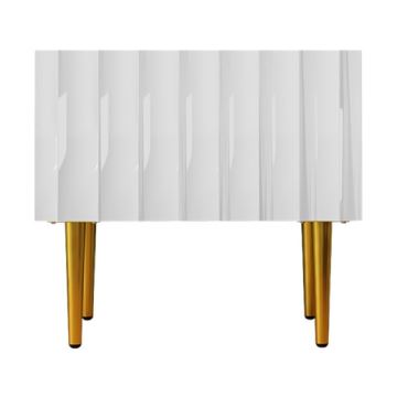 Mesa de cabeceira ARCOS 46x50 cm branco/dourada