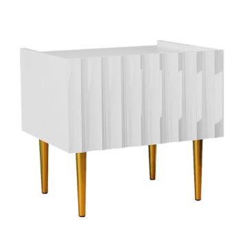 Mesa de cabeceira ARCOS 46x50 cm branco/dourada