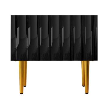 Mesa de cabeceira ARCOS 46x50 cm preto/dourada