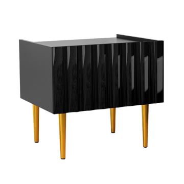 Mesa de cabeceira ARCOS 46x50 cm preto/dourada