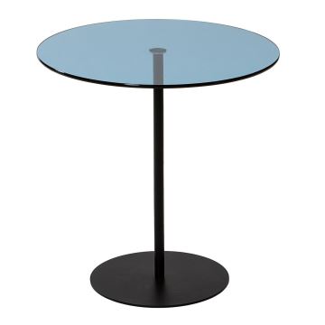 Mesa de cabeceira CHILL 50x50 cm preto/azul