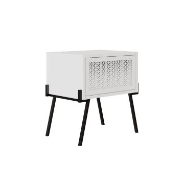 Mesa de cabeceira NAIVE 51x48 cm branco/preto