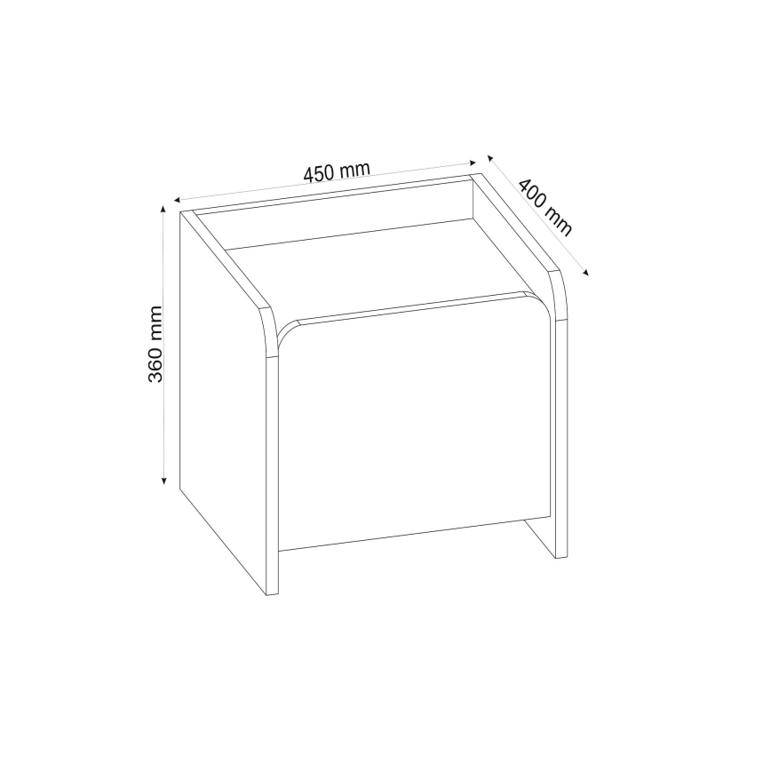 Mesa de cabeceira SUAVE 36x45 cm bege/castanho