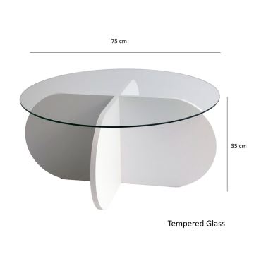 Mesa de centro BUBBLE 35x75 cm branco/transparente