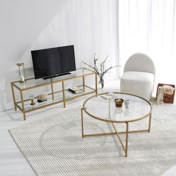 Mesa de centro GOLD SUN 40x83 cm dourado