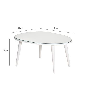 Mesa de centro GUSTO 38x75 cm branco