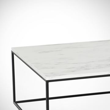 Mesa de centro MARMO 43x75 cm preto/branco