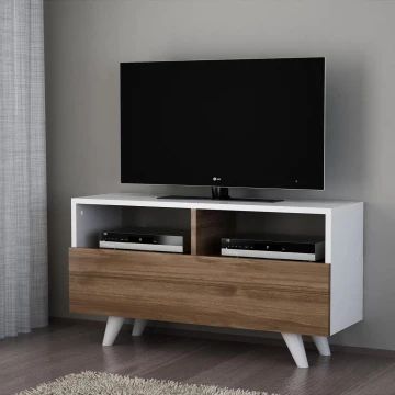 Mesa de TV NOVELLA 50,6x90 cm branco/castanho