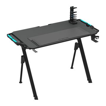 Mesa gaming FALCON com LED RGB retroiluminação 116x60 cm preto