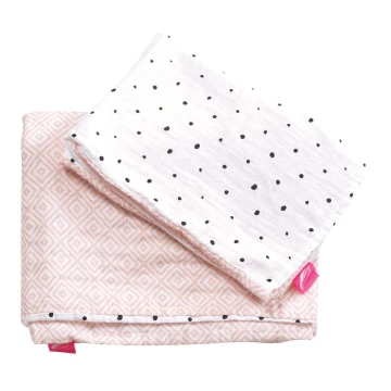MOTHERHOOD - Roupa de cama de musselina de algodão para berços de bebé Pro-Washed 2 peças rosa