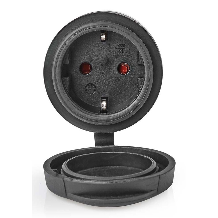 Tomada inteligente 3680W/230V/Schuko Tipo F/16A Wi-Fi IP44 preta