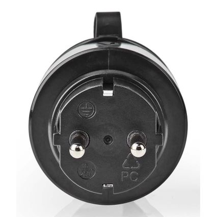 Tomada inteligente 3680W/230V/Schuko Tipo F/16A Wi-Fi IP44 preta