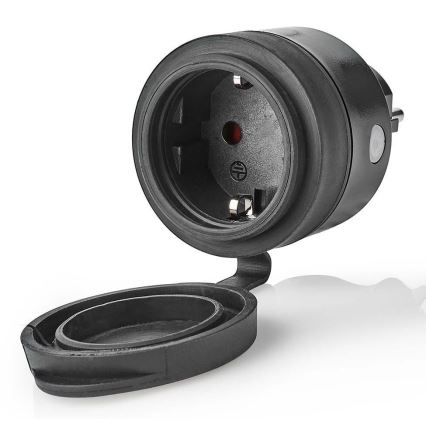 Tomada inteligente 3680W/230V/Schuko Tipo F/16A Wi-Fi IP44 preta