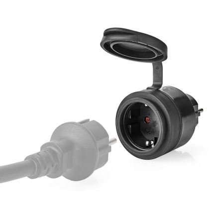 Tomada inteligente 3680W/230V/Schuko Tipo F/16A Wi-Fi IP44 preta