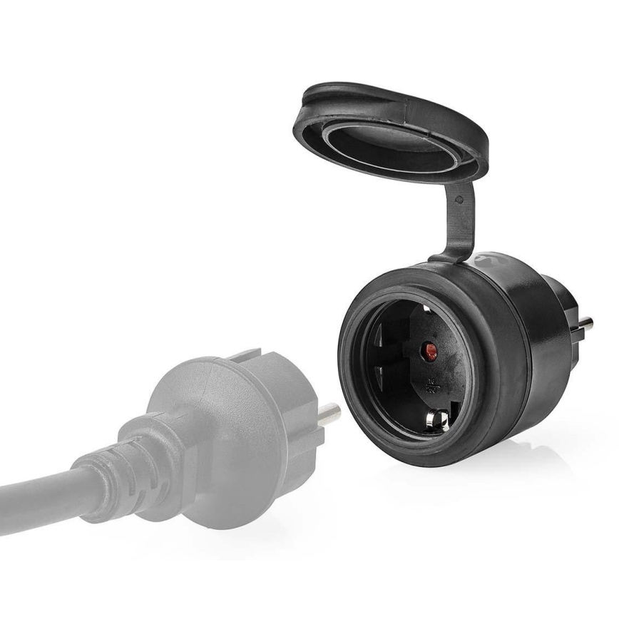 Tomada inteligente 3680W/230V/Schuko Tipo F/16A Wi-Fi IP44 preta