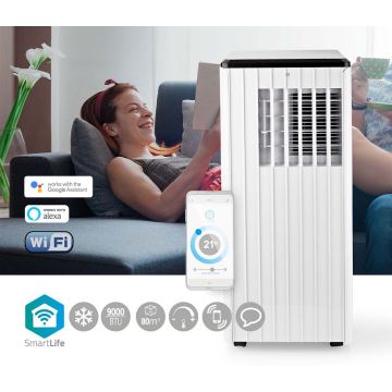 Ar condicionado inteligente e portátil 3 em 1, incluindo acessórios 1010W/230V 9000 BTU Wi-Fi + comando