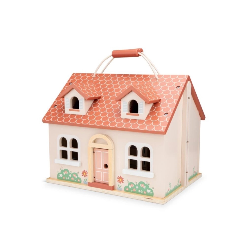 New Classic Toys - Casa de bonecas de madeira vermelha